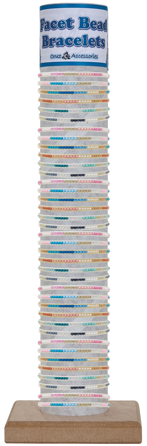1MM Seed Bead & Cord Adjustable Slide Knot Bracelets Assorted With Tube & Base BR0926-TUBE
