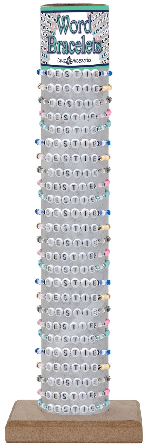 Bestie With Fimo Stretch Bracelet Assorted With Tube & Base BR1789-TUBE