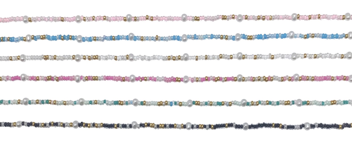 Colored Seed Bead with Freshwater Pearl Necklace Assorted NK1844
