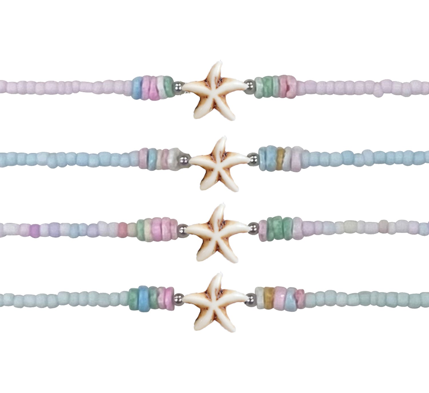 Dyed Litob starfish Pendant Assorted Anklet AK1843-SF