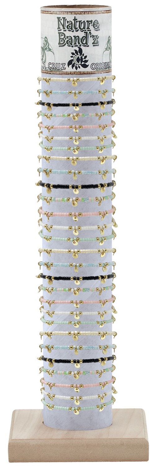 Seed Bead with Gold Disc Adj. Bracelet BR0934-TUBE