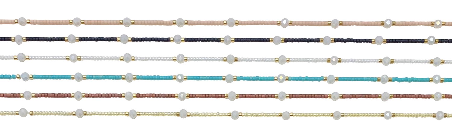 Mini Pearl and Seed Bead Anklet Assorted AK0936