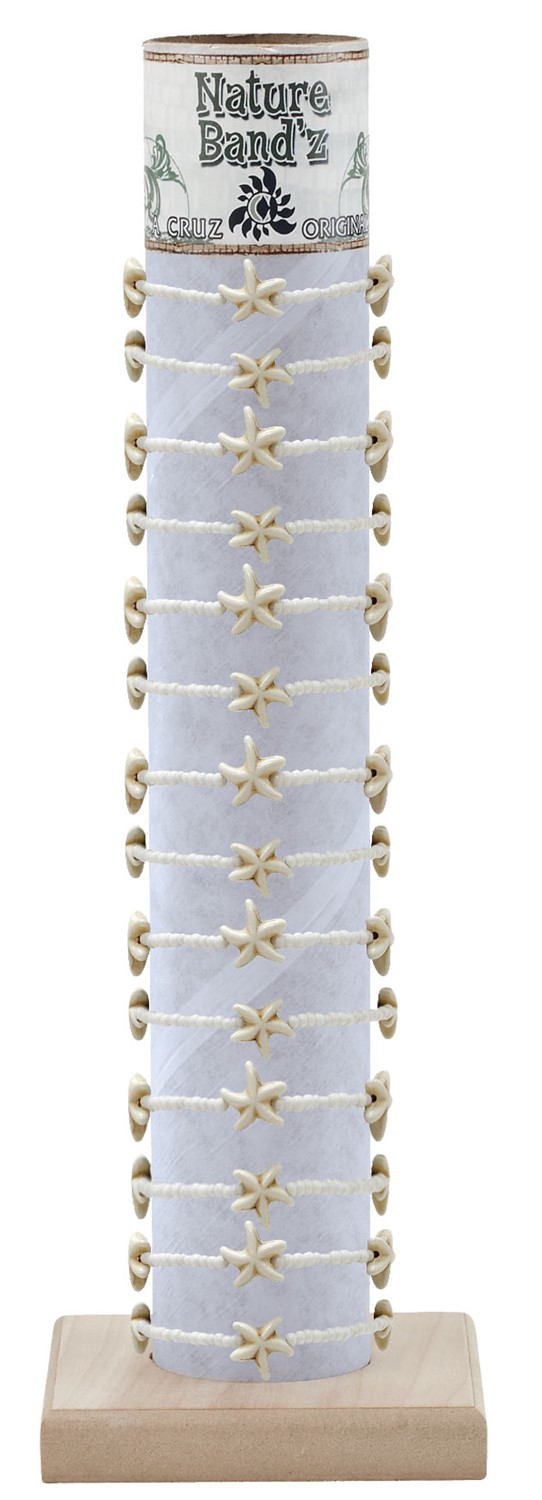 Howlite Starfish Seed Bead Adj. Bracelet with Tube & Base BR1845-TUBE