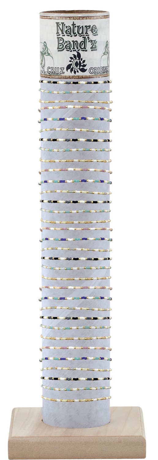 Adj. Miyuki & Gold Bead Bracelet Asst'd with Tube & Base BR0935-TUBE