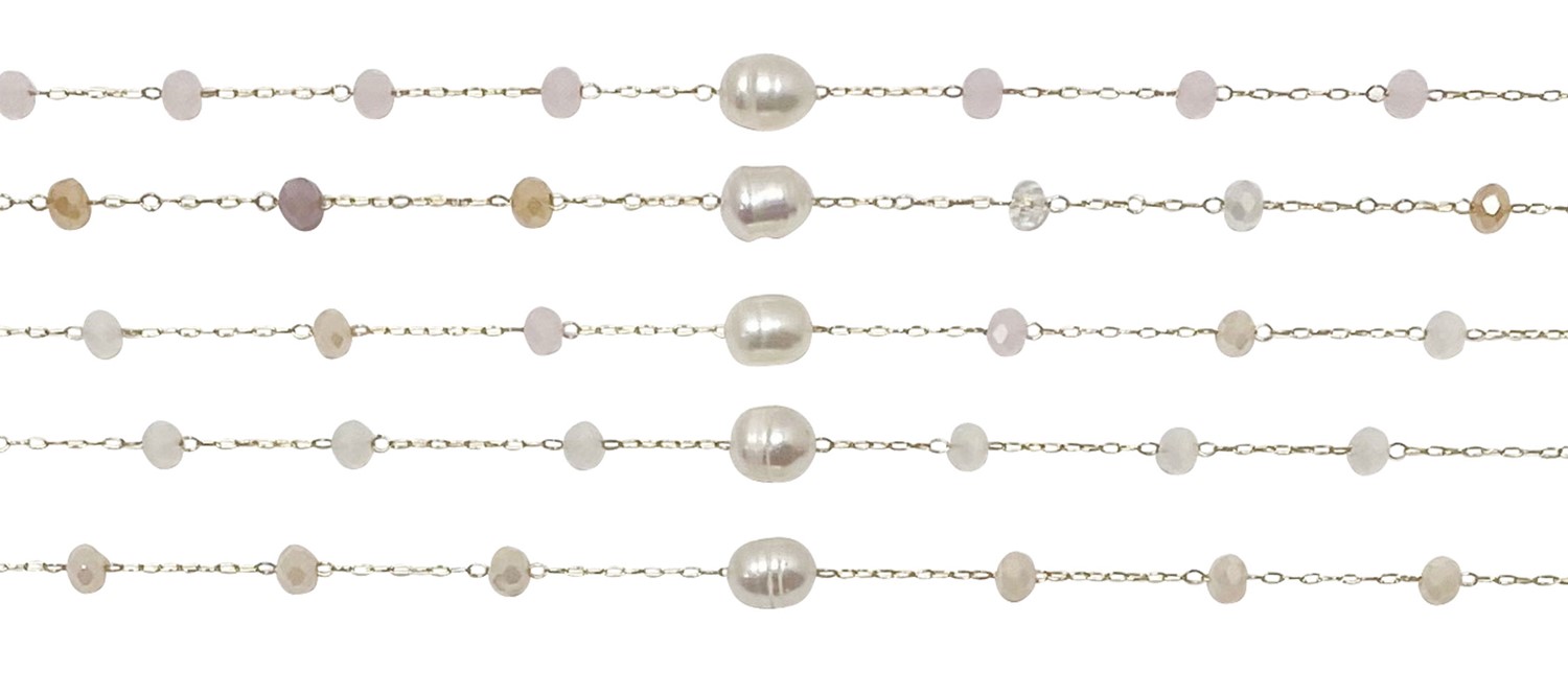 Facet Bead with Pearl Bead Necklace NK2691