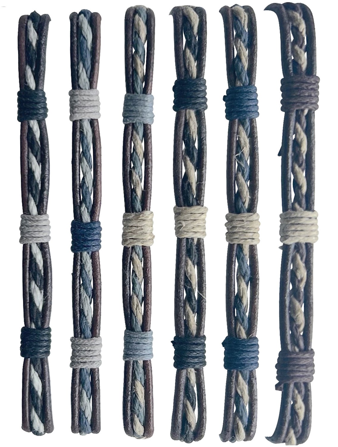 Adjustable 2 Cord & Leather Bracelet ZBR0299