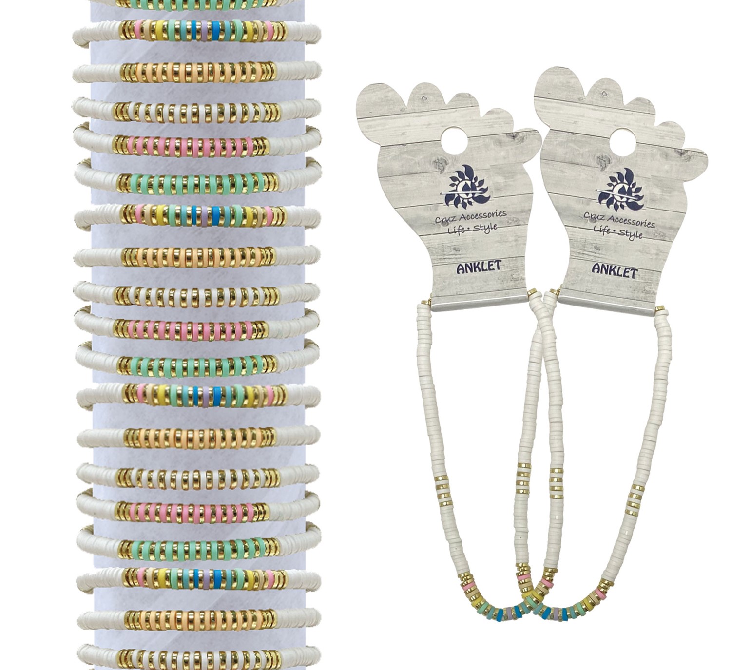 Fimo & Gold Disc Anklet AK0937
