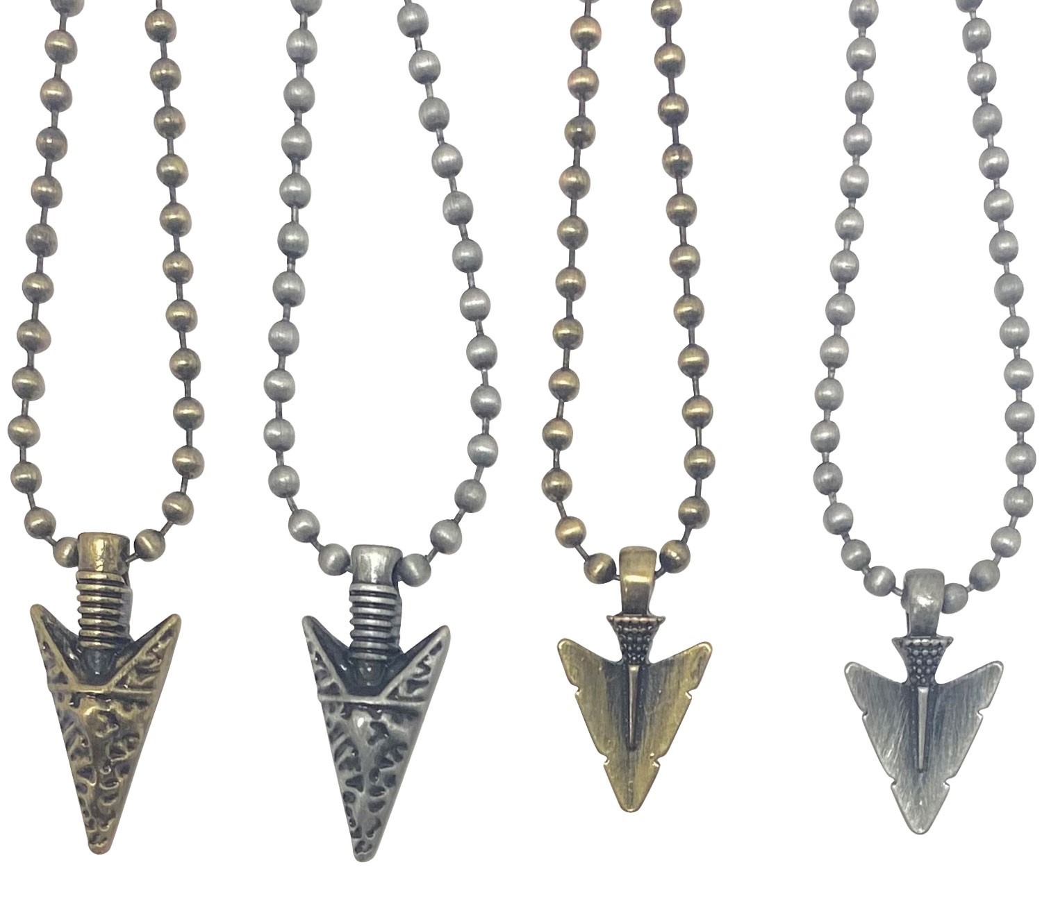 Antique Gold and Silver Ball Chain Anchor Necklace Assorted ZNK1376