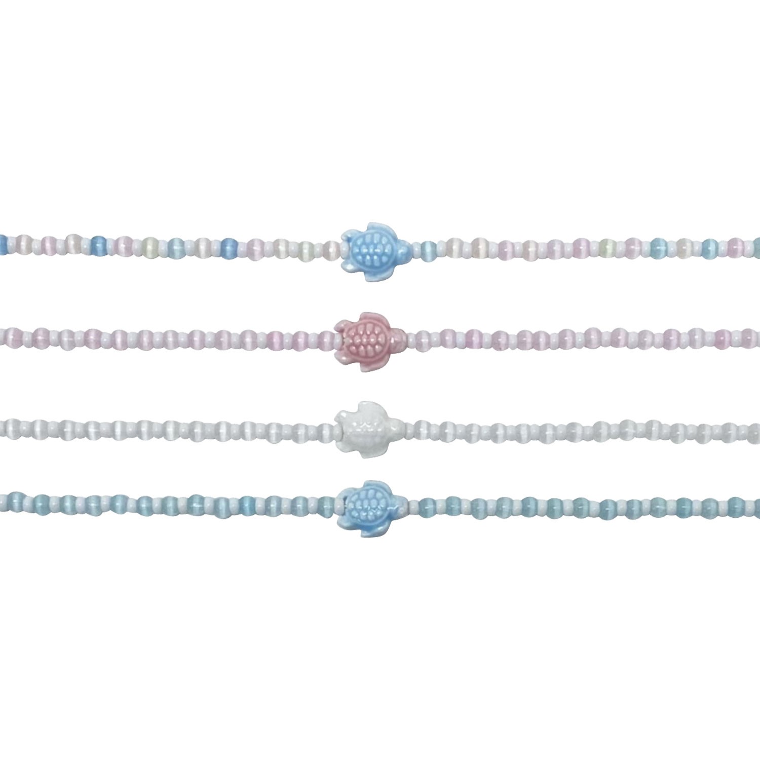 Cat Eye Bead with Ceramic Turtle Necklace NK0939