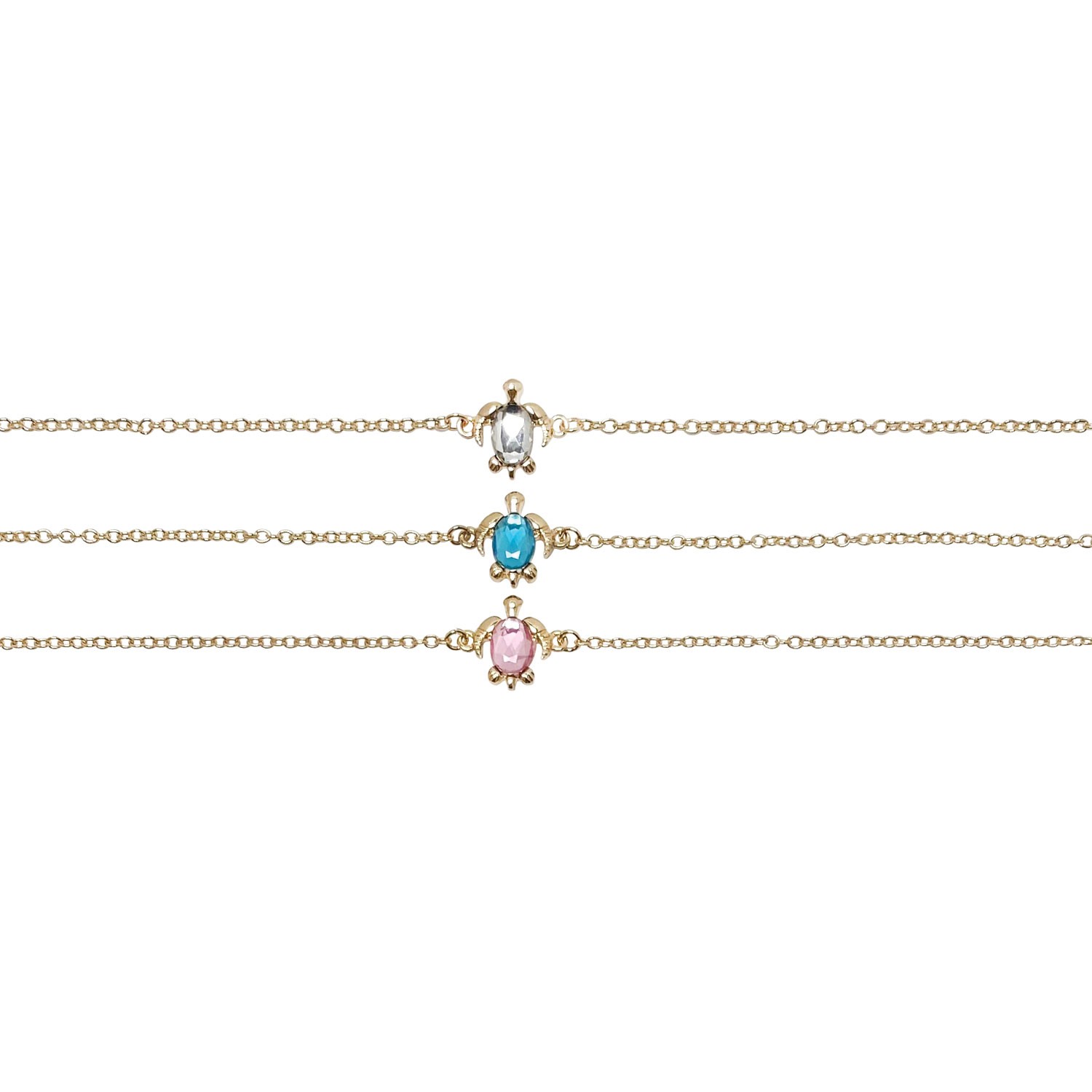 Diamond Cut Glass Turtle Pendant Anklet AK2695