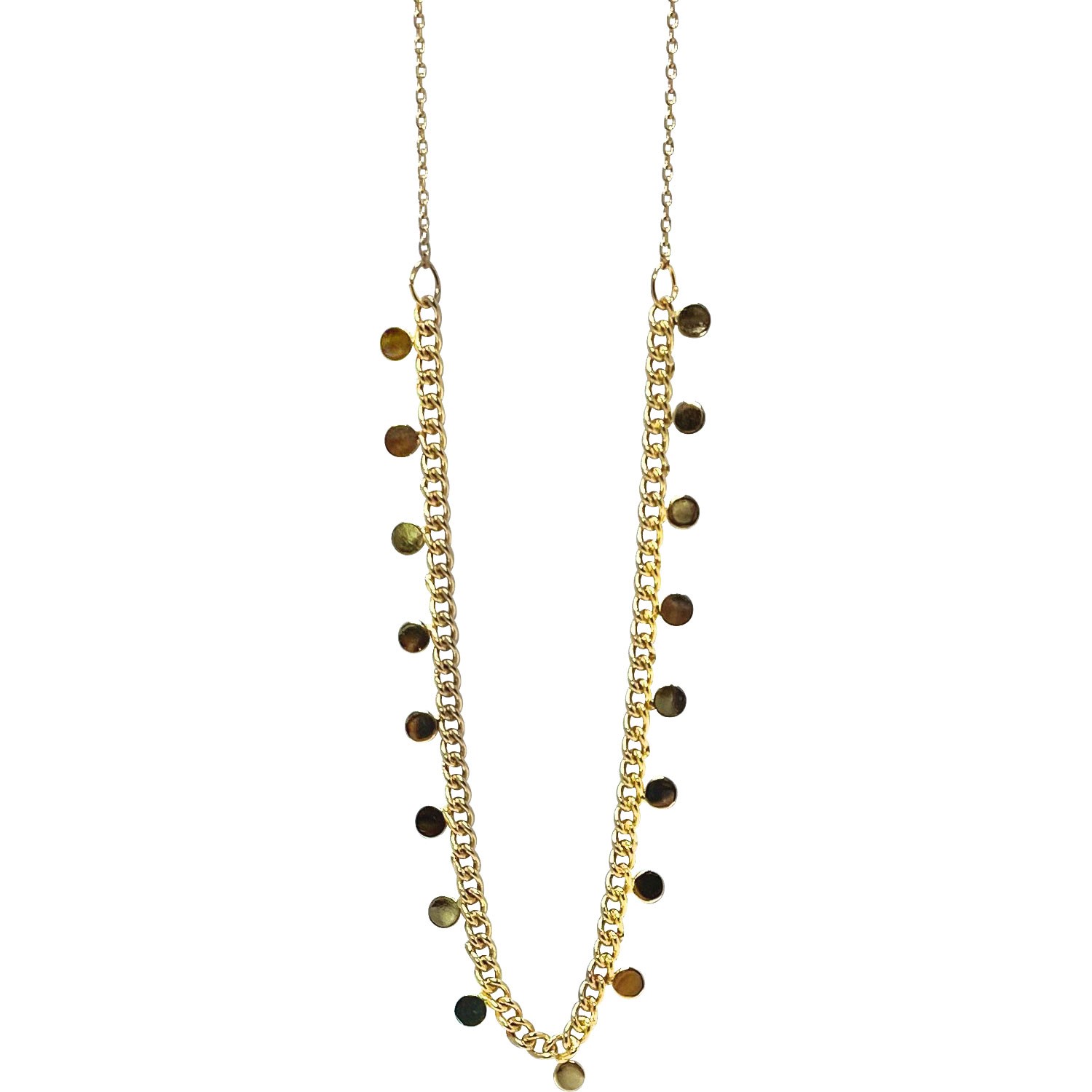 Gold Disc on Gold Chain Necklace NK2706