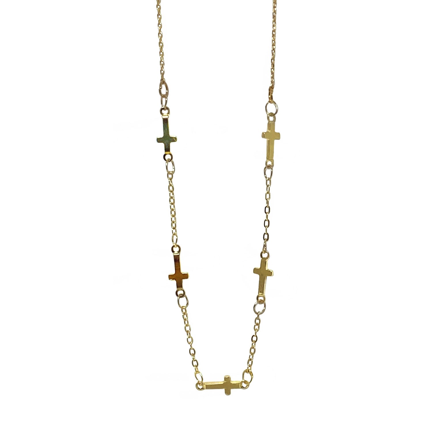 Mini Gold Cross Inline Necklace NK2707