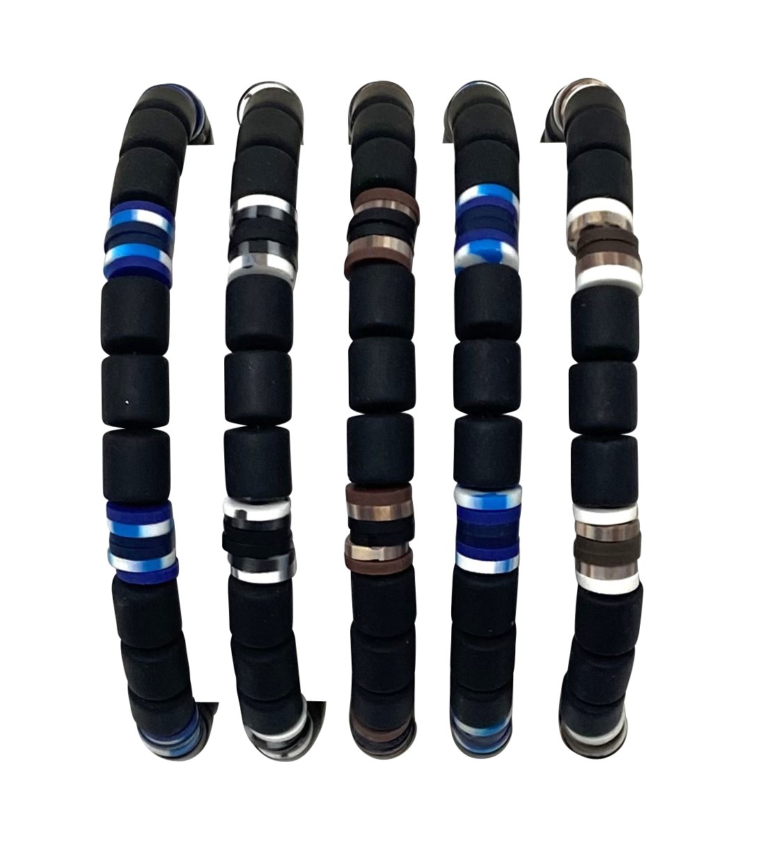 Adjustable Fimo Tube & Disc Bead Bracelet ZBR5895