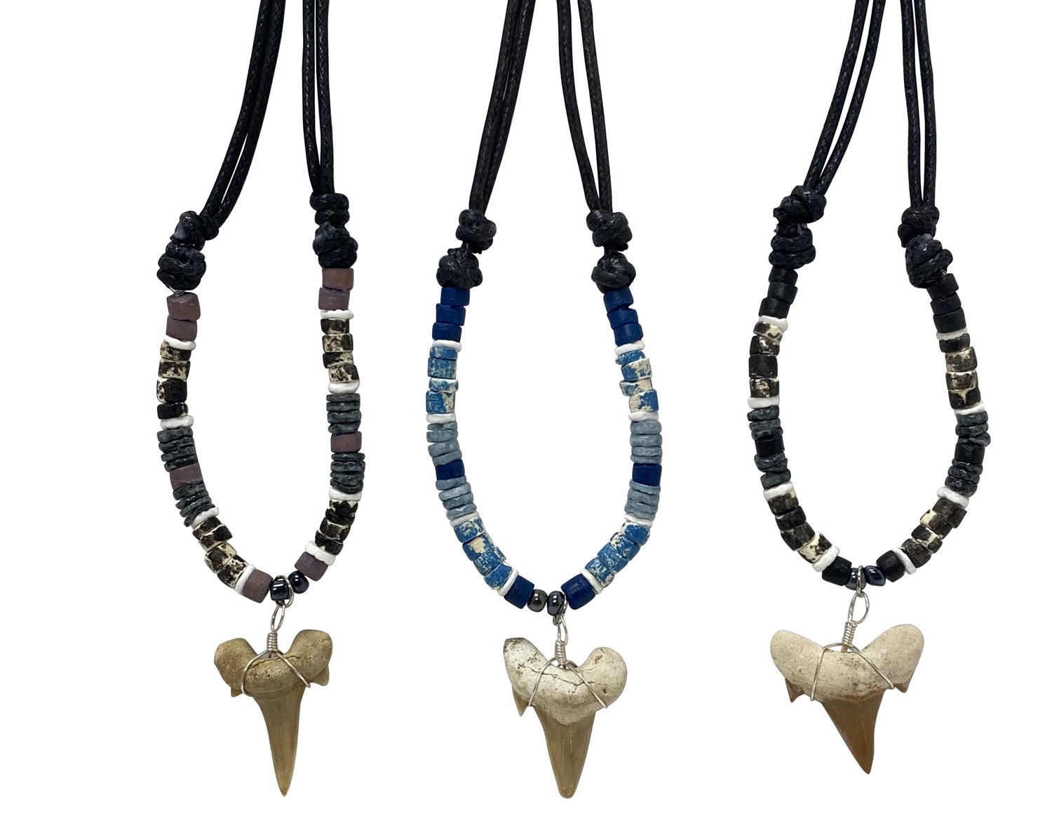 Adjustable SpeckleBead with Large Shark Tooth Necklace ZNK1577-XLG