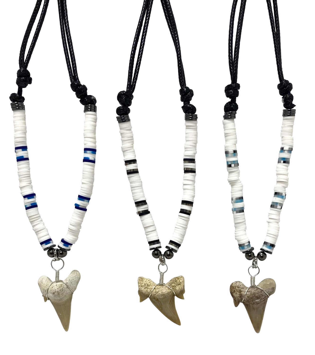 Adjustable White Fimo with Large Shark Tooth ZNK1579-XLG