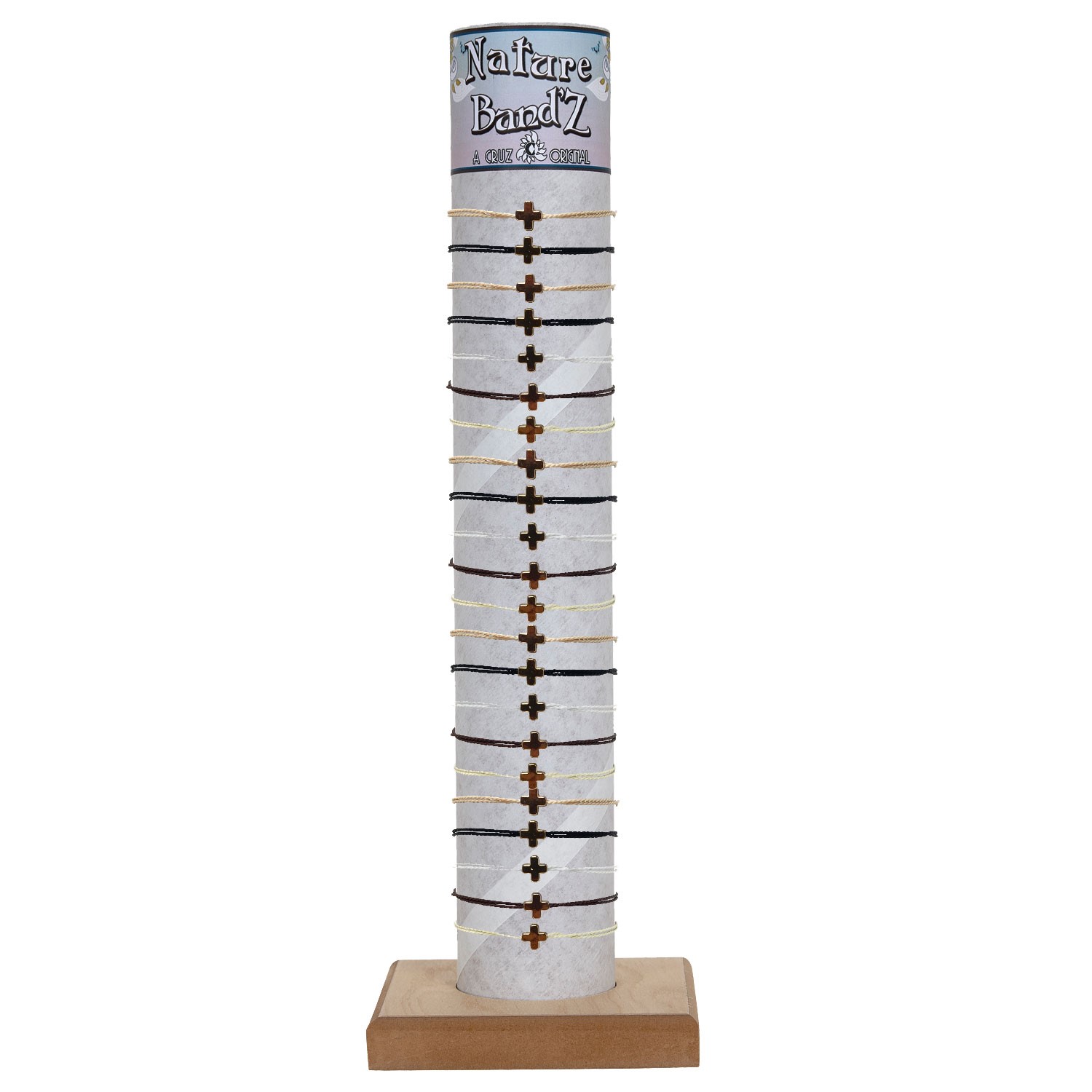 Gold Cross with String Adjustable Bracelet with Tube & Base BR0942 - TUBE