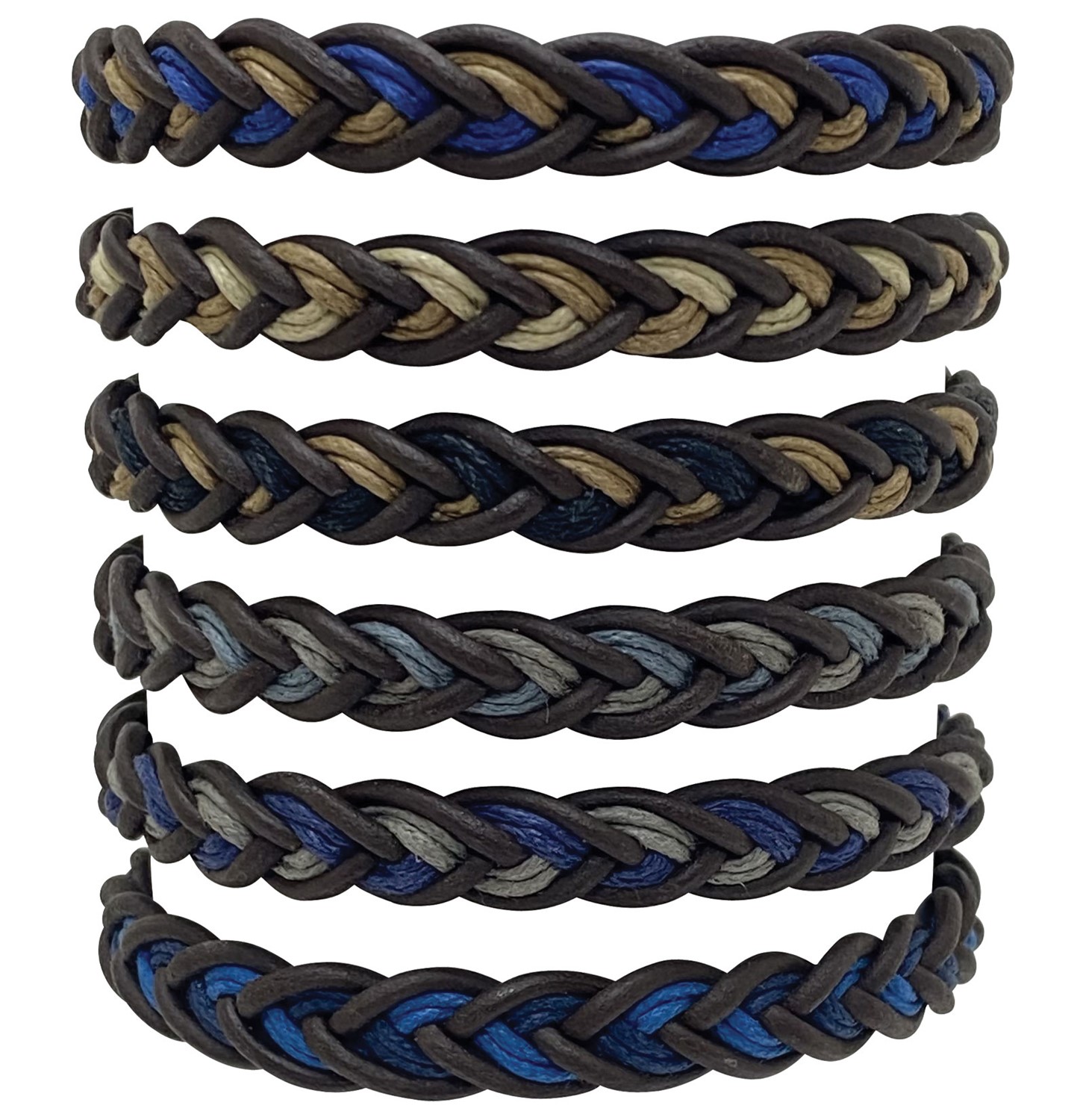 Leather with 2 Cord Twist Design Bracelet ZBR0344