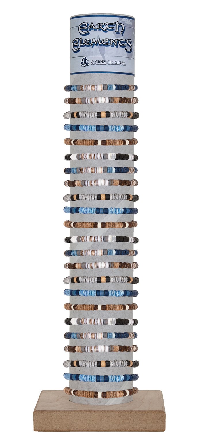 Melon Litob Shell Pattern Adjustable Slide Knot Bracelet Assorted w/Tube & Base ZBR5910-TUBE