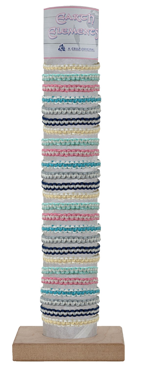 Adjustable Macrame 2 Tone Bracelet with Tube and Base BR0974 - TUBE