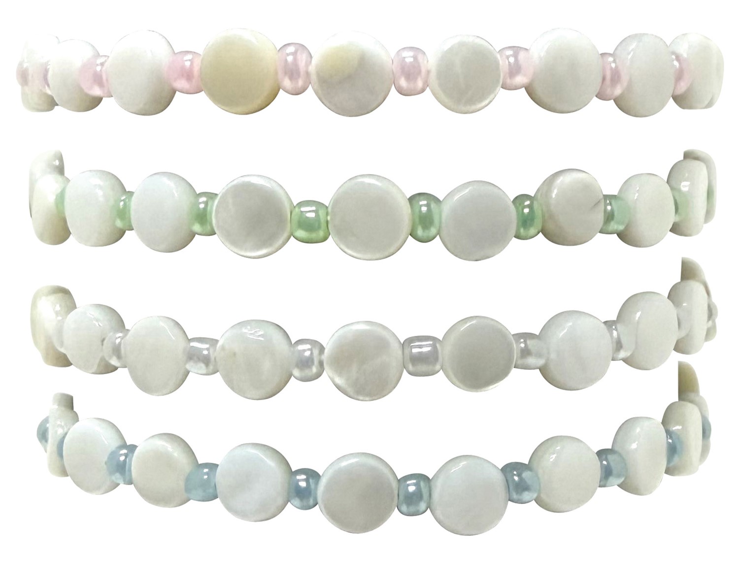 Adjustable Mini Mop Disc and Bead Bracelet BR0975