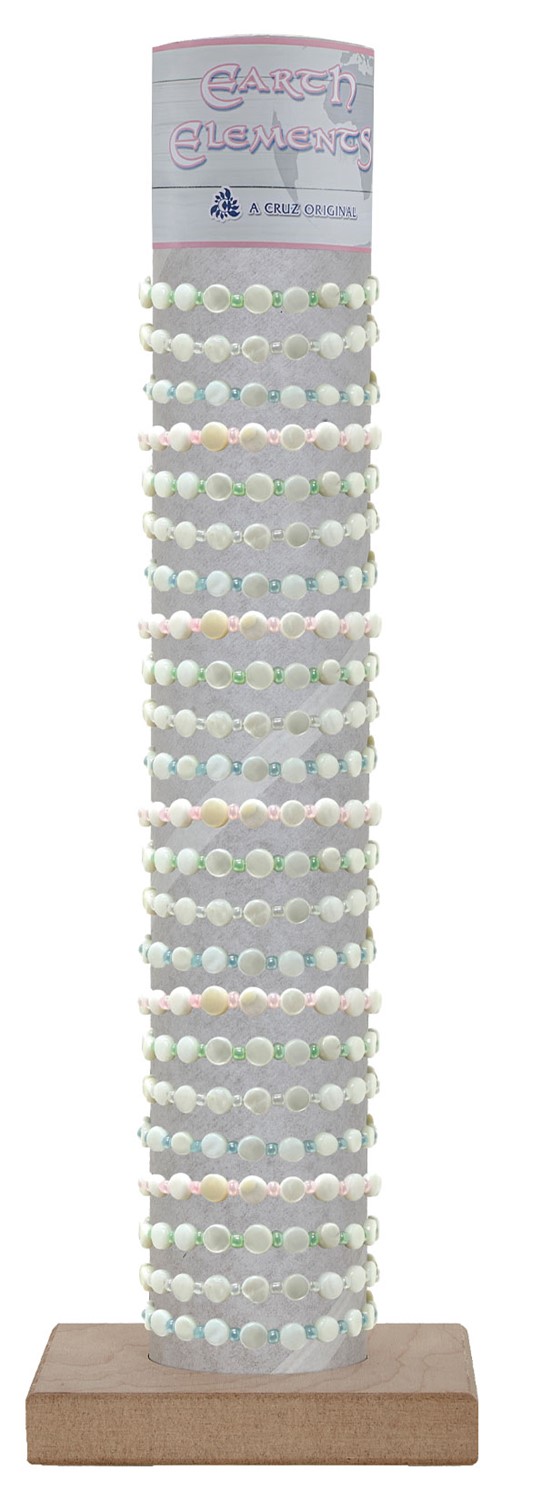 Adjustable Mini Mop Disc and Bead Bracelet with Tube and Base BR0975 - TUBE