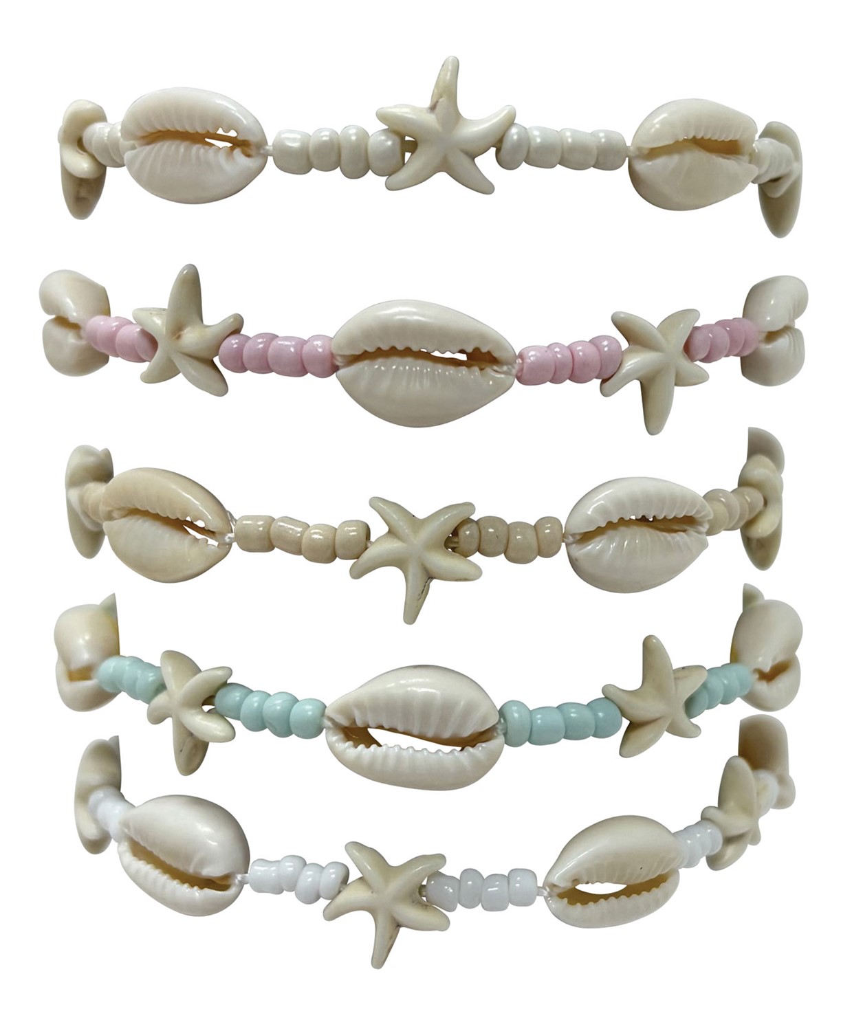 Adjustable Cowrie - Starfish Bead Bracelet BR1850