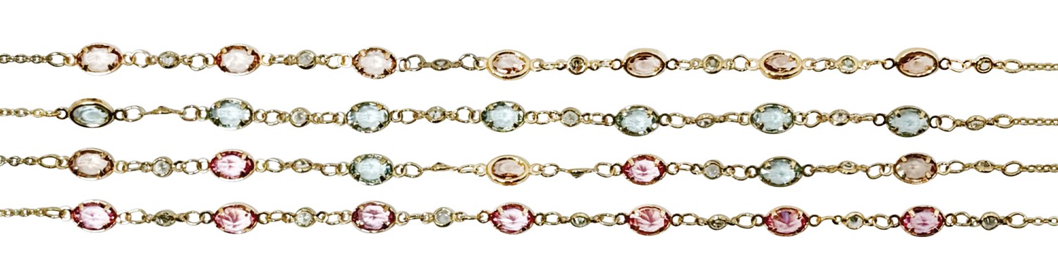 Facet and Crystal Bead Chain Necklace NK2709