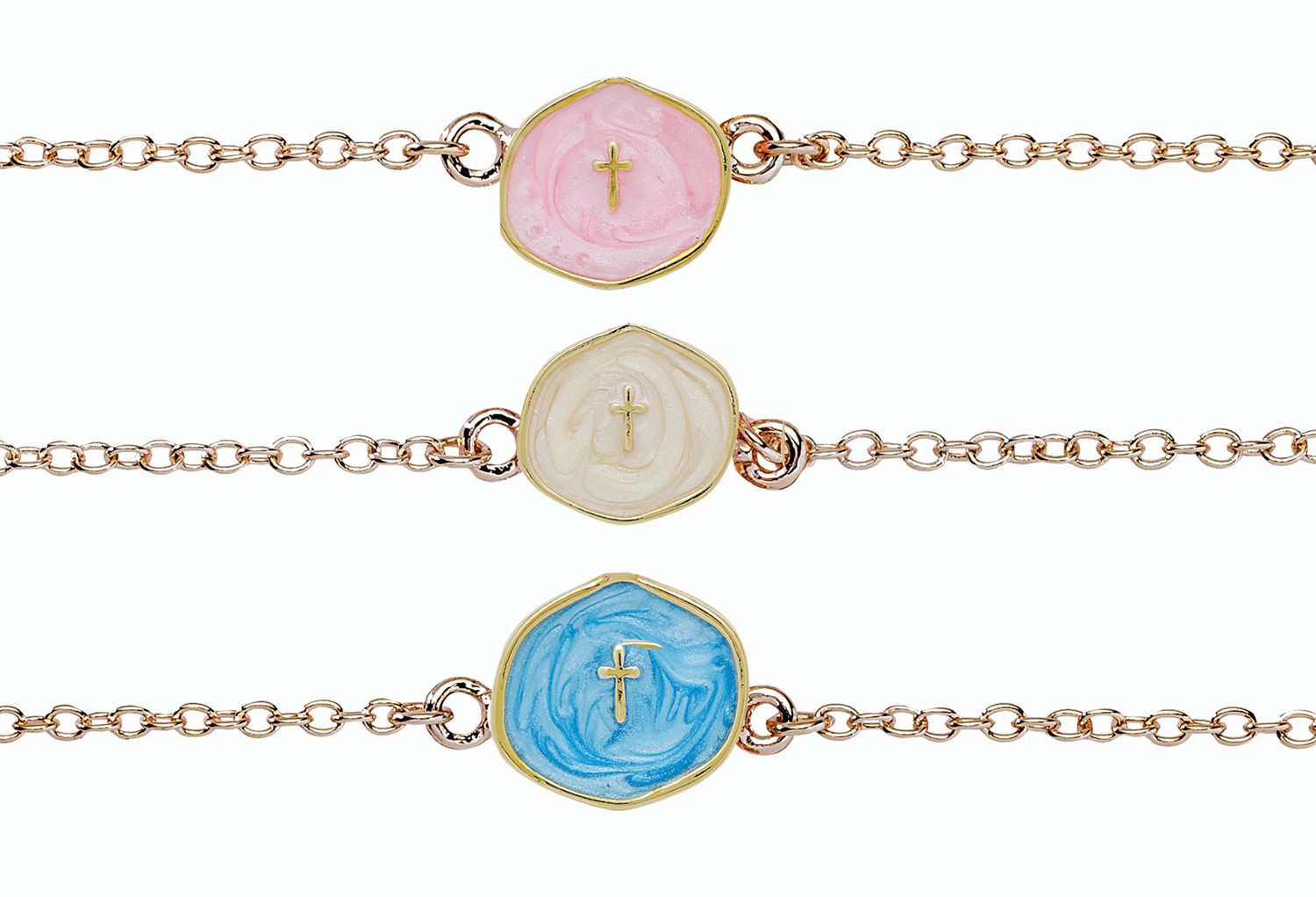 Small Round Enamel Cross Bracelet BR2702