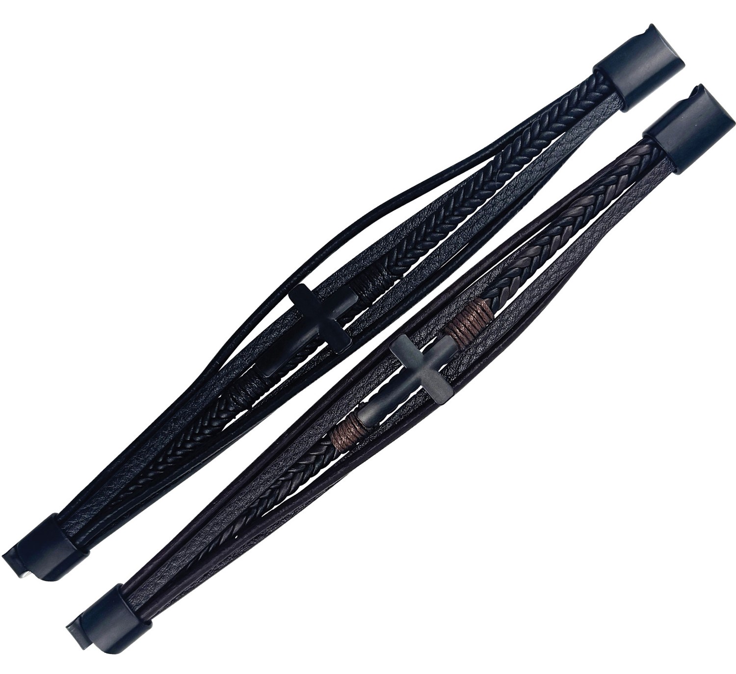 Magnetic Clasp 4 Strand with Cross Pendant Bracelet ZBR0453