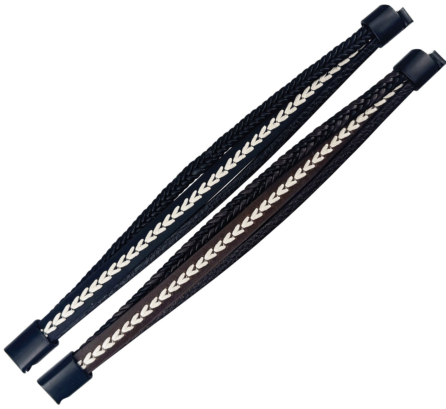 Magnetic Clasp 3 Strand V Cord Pattern  Bracelet ZBR0454