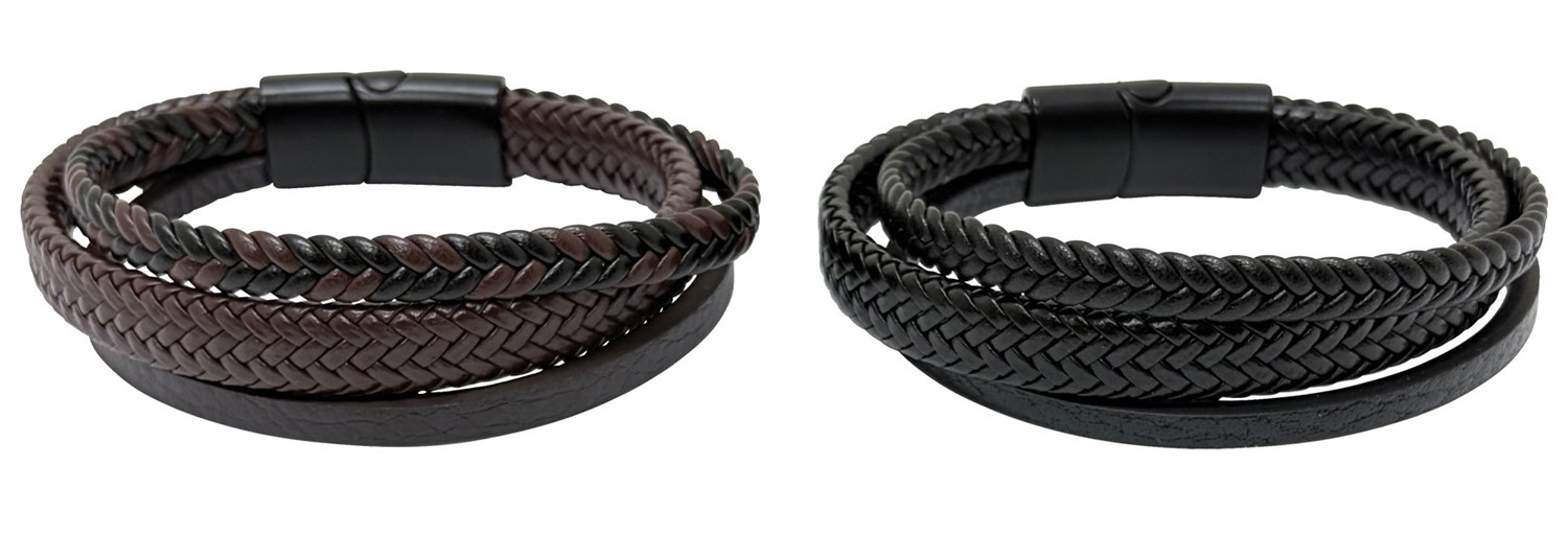 Magnetic Clasp 3 Strand Braid Pattern Bracelet ZBR0456