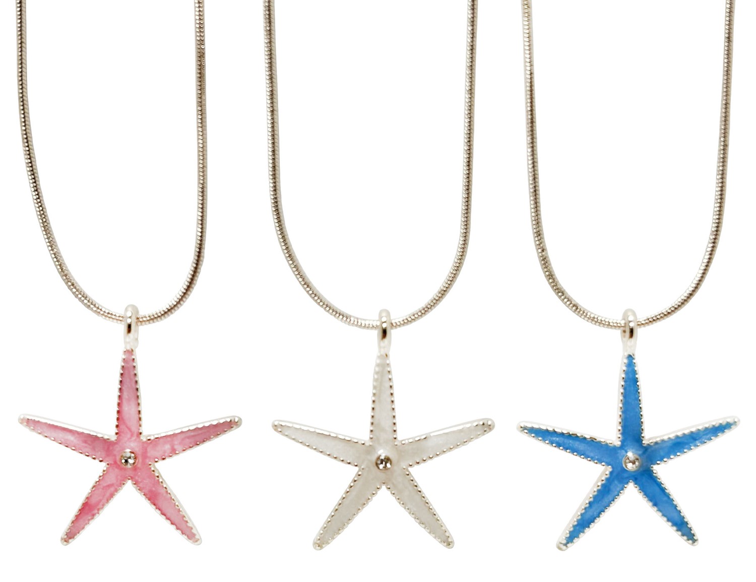 Enamel Starfish Pendant Snake Chain Necklace NK2721
