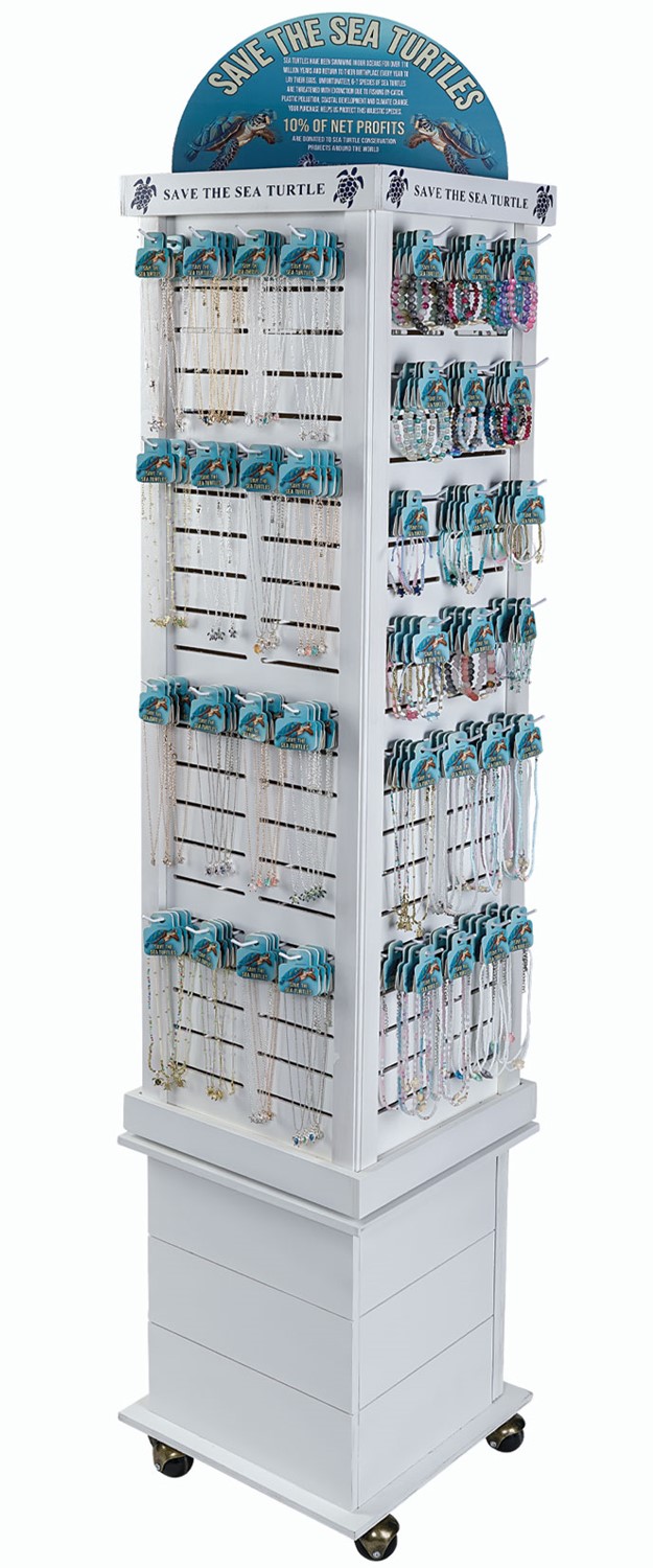 Save The Sea Turtle-White Slat Regular Sized Floor Display(Merchandise Included) RK0105-STST MERCHANDISE INCLUDED