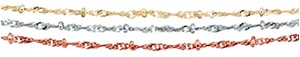 3-Strand Tri-Color Metal Anklet