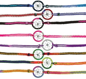 Tie-On Dream Catcher Friendship Bracelet Assorted Colors 72 Per Pack