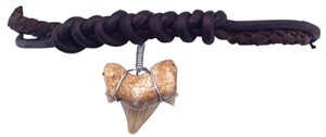Braided Knot w/Shark Tooth Leather Bracelet