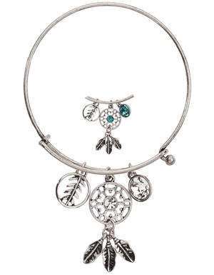 Dreamcatcher Charm Slide Bangle Bracelet Assorted