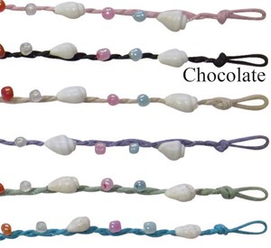 White Shell with Multi Bead Tie On Anklet 36-Assorted