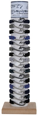 Fish Hook Solid Paracord Bracelet Assorted (C) With Tube & Base