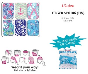Head Wrapz Nautical Patterns Half Size Assorted Colors