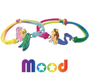 Mermaid Mood Bracelet on Stretch Tie Dye Cord Assorted