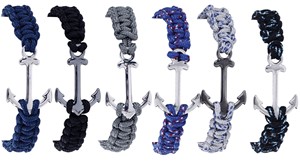 Anchor Solid Paracord Bracelet Assorted (C)