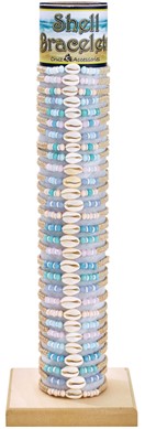 Cowry & Facet Bead Adjustable Slide Knot Bracelet Assorted With Tube & Base