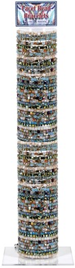 Iridescent Square Bead Stretch Bracelet Assorted With Tube & Base