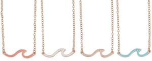 Rose Gold Enamel Open Wave Necklace Assorted