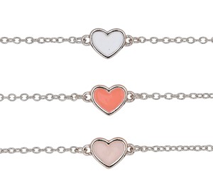 Rose Gold Enamel Heart Pendant Anklet Assorted