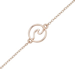 Circle Wave Pendant On Rose Gold Chain Anklet