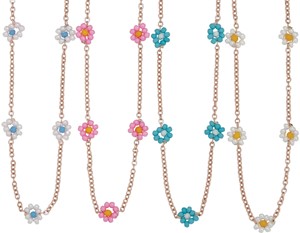 Multi Mini Daisy On Chain Necklace Assorted