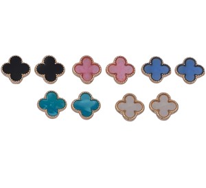 Clover Pendant Post Earrings Assorted