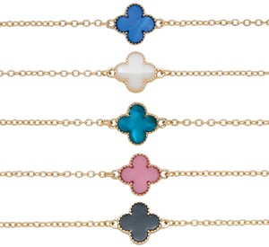 Mallory Clover Pendant On Gold Chain Anklet Assorted